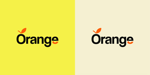 Minimalist Orange Logo with Fruit Slice Icon