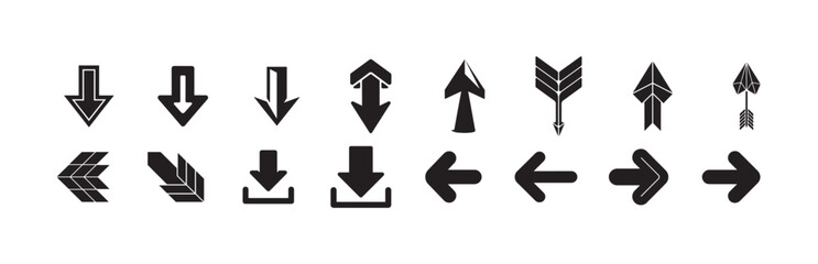 Stylized Arrow Icon Pack, Modern Blue Directional Vectors for UI, Navigation & Digital Interfaces