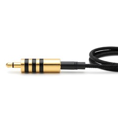 Gold plated TRRS connector with black attached cable