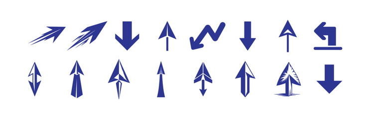 Modern Directional Arrow Icon Set, Minimal Vector Symbol Collection, 
