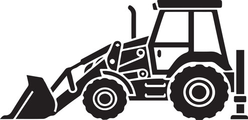 Fototapeta premium Tractor with Hydraulic System Icon | Agricultural Machinery and Mechanism Vector | Farm Equipment Symbol
