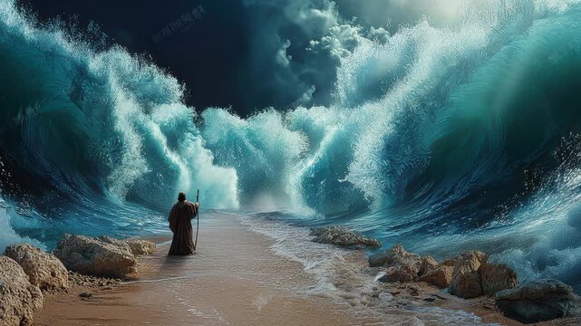 Moses parts red sea, Book of Exodus