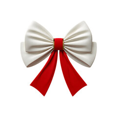 red white bow on transparent background PNG