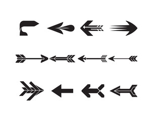 Minimal Black Arrow Icon Set ,Direction, Navigation & Pointer Symbols Vector Collection