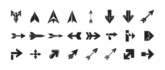 Minimal Directional Arrow Icon Set, Vector Navigation Symbols for UI & Graphic Design