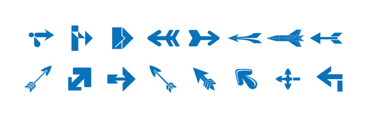 Modern Directional Arrow Icons Collection, Vector Navigation Symbols for UI, Maps & Interfaces,vector illustration eps 10.