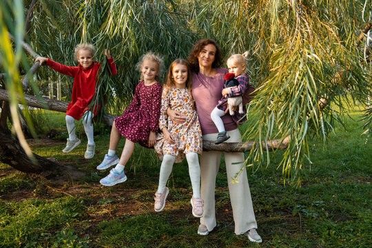 Family enjoying outdoor time together