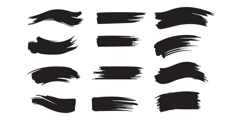 Vector paint brush stroke ink splatter-and artistic set design  fully editable high quality