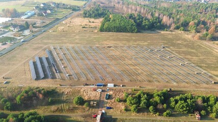 Naklejka premium Large renewable solar project aerial