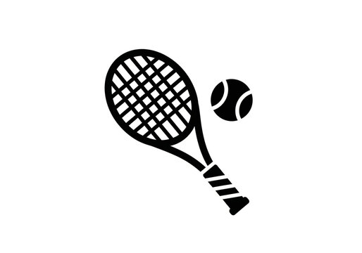 Get ready to serve with this sleek tennis racket and ball icon, perfect for your sports designs and fitness promotions for an energetic and active lifestyle