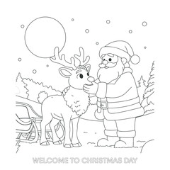 Christmas cartoon character painting outline drawing