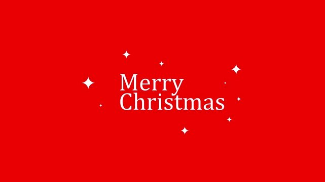 Merry christmas text sparkle with alpha channel animation video 4K