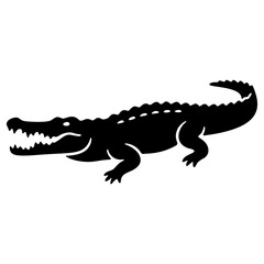 Jaws of the Wild, Aggressive Crocodile Silhouette Logo