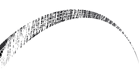 Tire tread marks, wheel textures, tire marks - car racing, motocross, drift, rally, off-road and others. Vector black isolated texture in grunge style with splashes.eps10