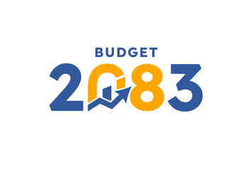 Budget 2083 logo design, 2083 budget banner design templates png