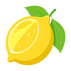 lemon with leaves