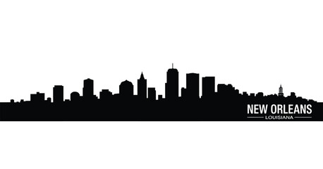 New orleans skyline silhouette against white background © AFAZ