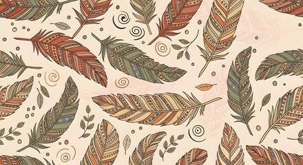 seamless background with feathers