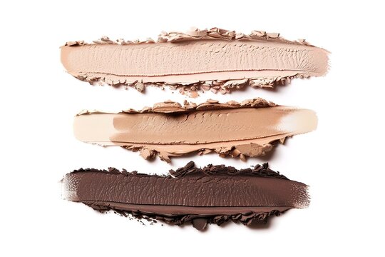 Three diverse foundation swatches display a range of tones from light to deep. This collection highlights the importance of inclusivity in cosmetic products - Powered by Adobe