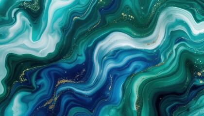 Swirling abstract texture art digital creation colorful waves of green and blue modern design artistic view fluid motion concept for visual aesthetics