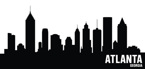 Atlanta skyline silhouette black and white cityscape © AFAZ