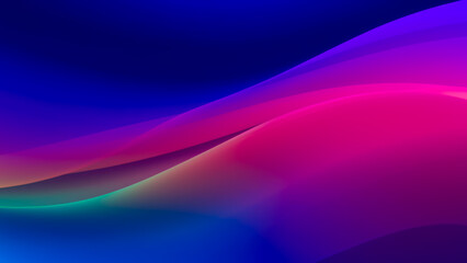Colorful Abstract Waves Create a Vibrant Background With Contrasting Hues of Blue, Pink, and Purple During a Tranquil Evening
