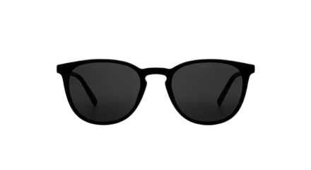 Black sunglasses with round frames isolated PNG with Transparent Background