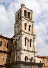 Bell tower of San Giorgio's cathedral, Ferrara, Italy