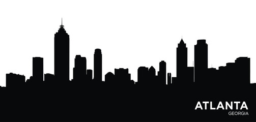 Atlanta skyline silhouette at night