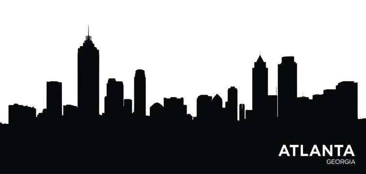 Atlanta skyline silhouette at night