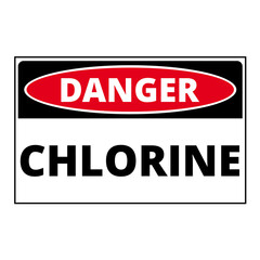 Danger chlorine sign isolated on a white background