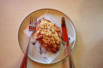 Freshly baked croissants are fragrant, crispy and delicious.