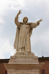 Statue of Girolamo Savonarola in Ferrara in Emilia-Romagna. Italy