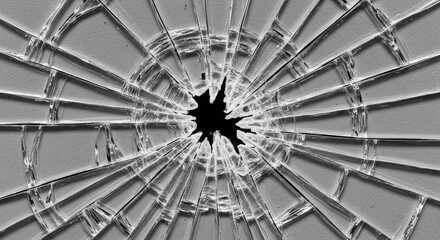 Black hole and cracked glass abstract background in monochrome with graphic detail for use as a background.