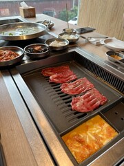Close-up of Korean BBQ on Grill