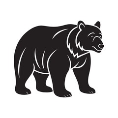 Naklejka premium Grizzly bear silhouette vector icon