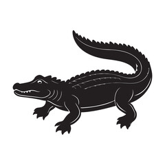 American alligator silhouette vector icon