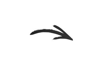 hand drawn watercolor arrow black on a white background