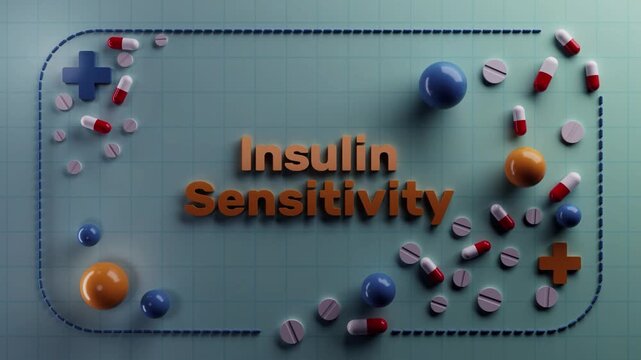 medical insulin sensitivity visual, scientific illustration depicting insulin response patterns, colorful medical diagram illustrating insulin function for educational and awareness purposes