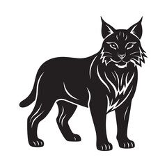 Bobcat silhouette black vector icon
