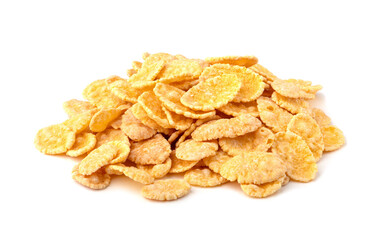 Corn flakes on white background