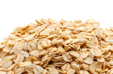 pile of oatmeal isolated on white background