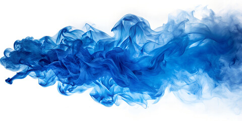 Blue smoke on white background