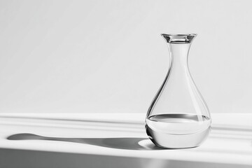 Elegant glass carafe displaying simplicity and grace in soft light setting Generative AI