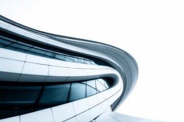 Curved architectural structure showcasing modern design elements in urban setting Generative AI