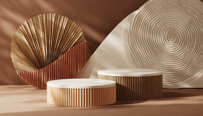 Warm Neutral Podium Arrangement for Branding