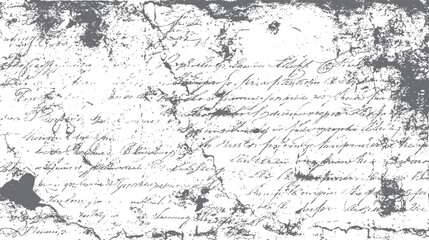 Aged grey textured background with faded handwritten script and ink splatters vector