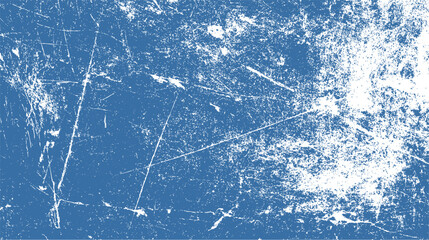 Blue distressed textured background with white scratches and speckles abstract grunge surface vector