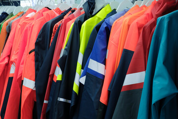 Multi-colored industrial protective clothing for work in extreme, harmful, aggressive conditions...