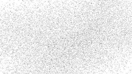 Dense scattering of small grey dots and squares on a white background creating a textured pattern abstract